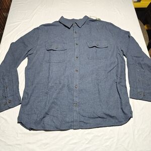 Mutual Weave Shirt Men’s XXL Ombre Blue Long Sleeve Button Front Casual NWOT